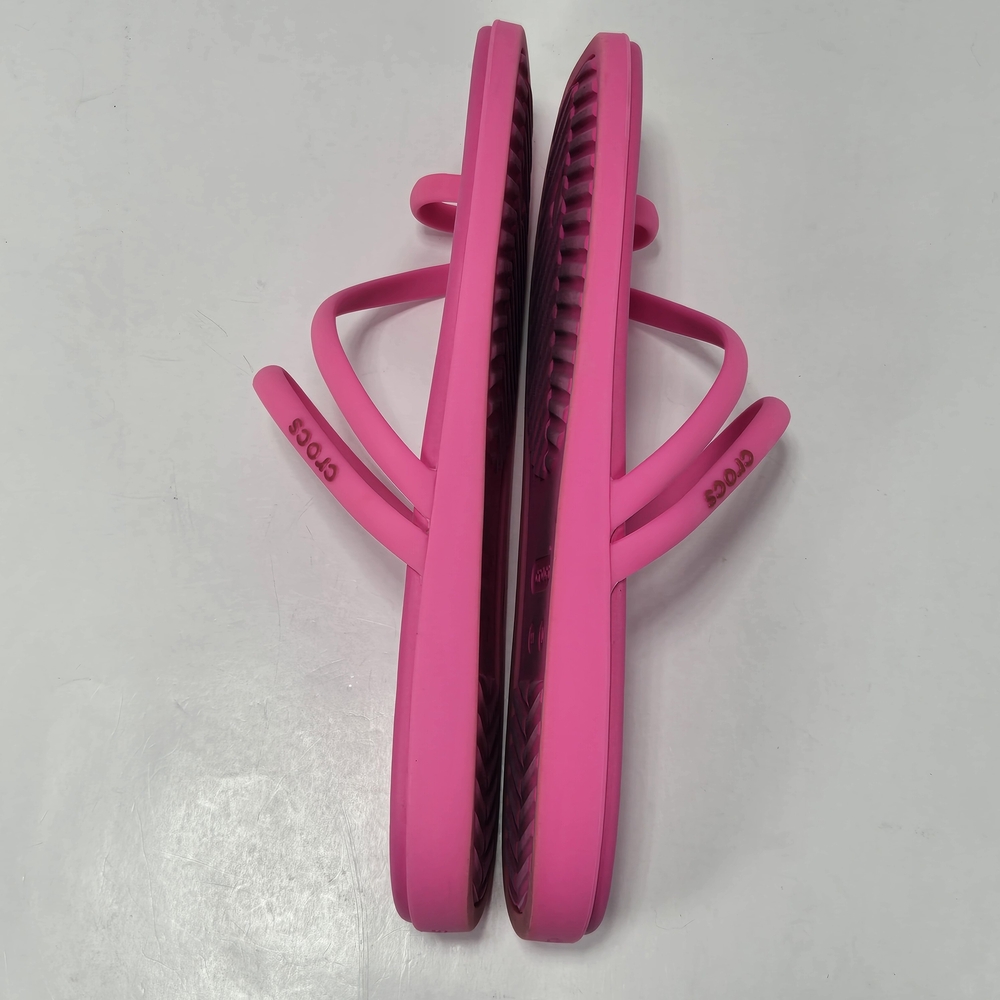 CROCS Miami Toe Loop Hot Pink Barbie Pink Sandals Women's Size 10 - Picture 8 of 11